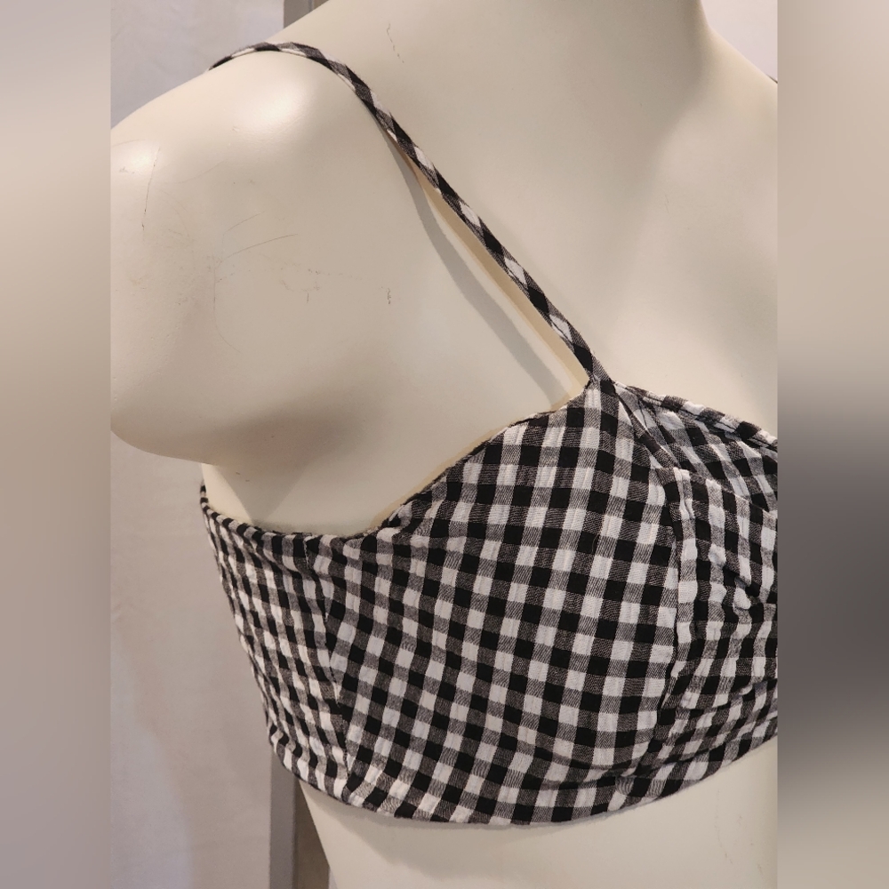 Windsor Black and White Checkered Crop Top - Picture 7 of 11